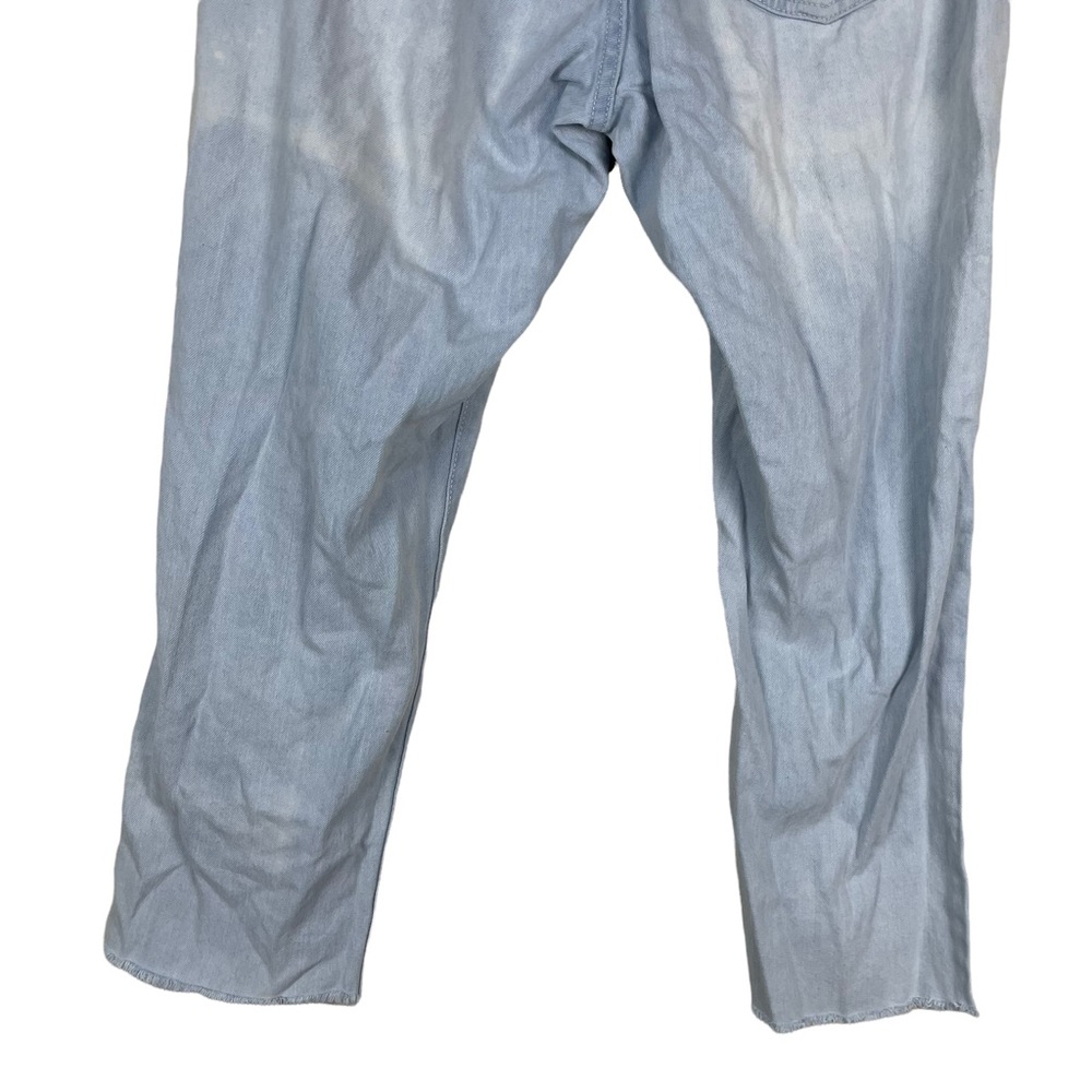 91 Cotton On High Rise 90’s Stretch Raw Fringe Hem Super Distressed Light Crops - Picture 9 of 11